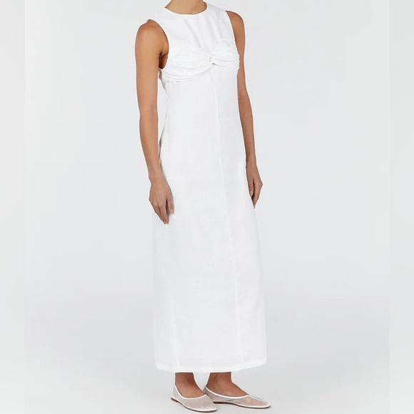 NWT DISSH Bertie White Linen Midi Dress Size 2 - Picture 10 of 10